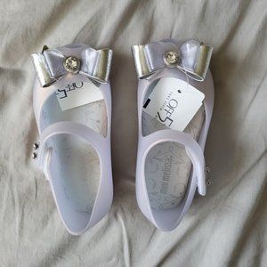 Mini Melissa WHITE MINI ULTRAGIRL SWAROVSKI JEWEL BOW Size 7